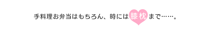 膝枕、手料理お弁当はもちろん、時にはエッチなことまで……。