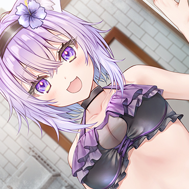 お風呂に入っているとおかゆが乱入！ でも意外におかゆも照れてしまって……。