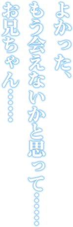 よかった、もう会えないかと思って……お兄ちゃん……