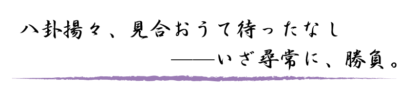 八卦揚々、見合おうて待ったなし──いざ尋常に、勝負。