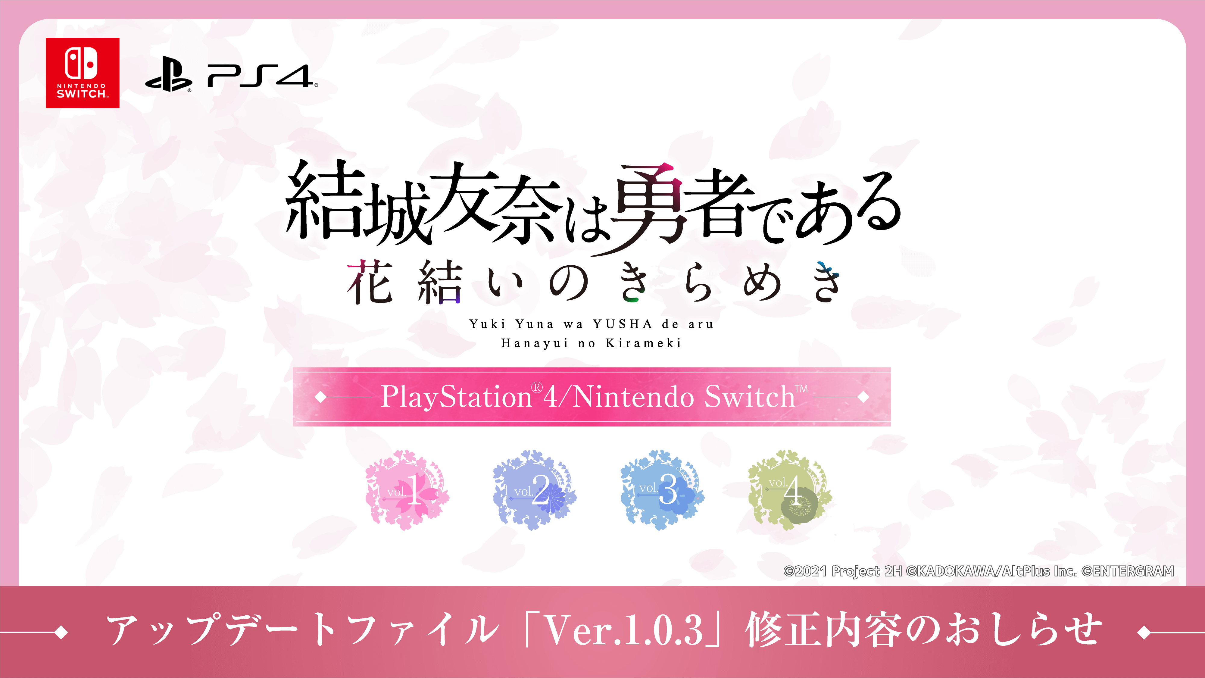 2024年3月22日配信vol.1～vol.4アップデートファイル「Ver.1.0.3」修正内容のおしらせ